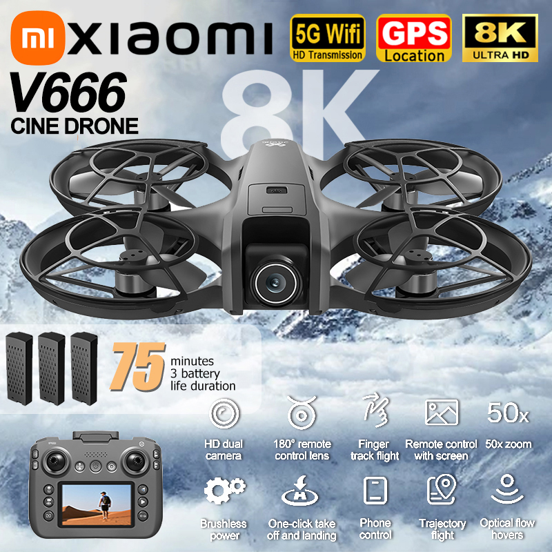 Xiaomi V666 Drone 8K Aerial HD - Drone Gimbal Brushless reseña y precio